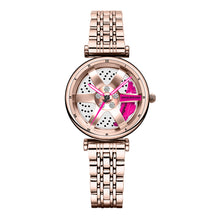 Load image into Gallery viewer, Spinning Car Watch for women with Stainless Steel Band Waterproof Japanese Quartz Wrist Watch