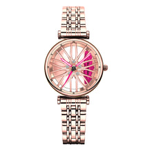 Load image into Gallery viewer, Spinning Car Watch for women with Stainless Steel Band Waterproof Japanese Quartz Wrist Watch