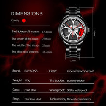 Load image into Gallery viewer, Car Rim Watch-Waterproof Stainless Steel Japanese Quartz Wrist Watch Sports Men’s Watches(Silver)