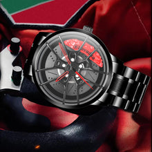 Load image into Gallery viewer, Car Wheel Watch-Waterproof Stainless Steel Japanese Quartz Wrist Watch (Red)