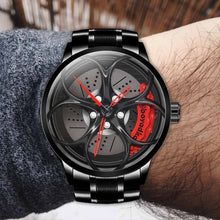 Load image into Gallery viewer, Car Rim Watch-Waterproof Stainless Steel Japanese Quartz Wrist Watch Sports Men’s Watches(Red)