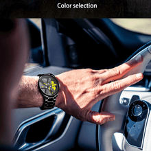 Load image into Gallery viewer, Car Wheel Watch-Waterproof Stainless Steel Japanese Quartz Wrist Watch Sports Men’s atches (Yellow)